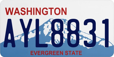 WA license plate AYL8831