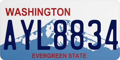 WA license plate AYL8834