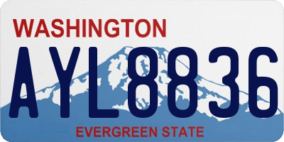 WA license plate AYL8836