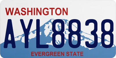 WA license plate AYL8838