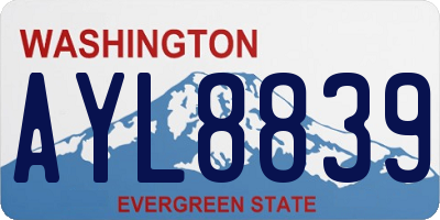 WA license plate AYL8839