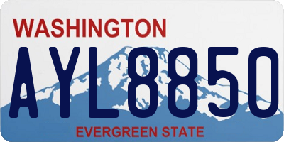 WA license plate AYL8850