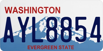 WA license plate AYL8854