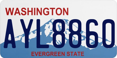 WA license plate AYL8860