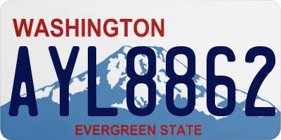 WA license plate AYL8862