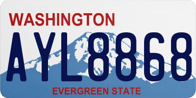 WA license plate AYL8868