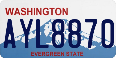 WA license plate AYL8870