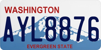 WA license plate AYL8876