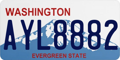 WA license plate AYL8882
