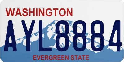 WA license plate AYL8884