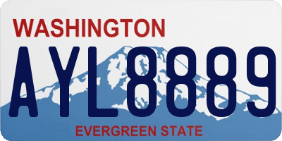 WA license plate AYL8889