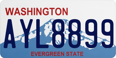 WA license plate AYL8899