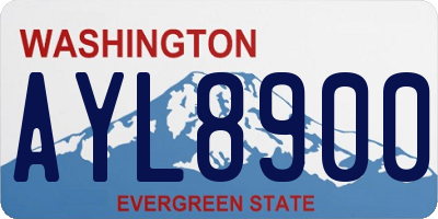 WA license plate AYL8900