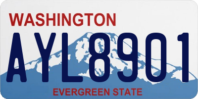 WA license plate AYL8901
