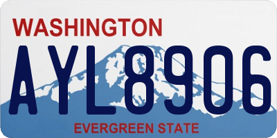 WA license plate AYL8906