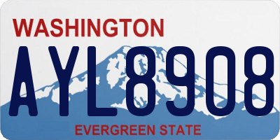 WA license plate AYL8908