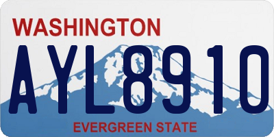 WA license plate AYL8910