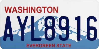 WA license plate AYL8916