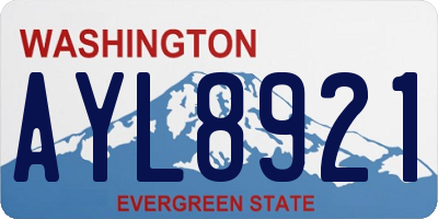 WA license plate AYL8921
