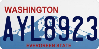 WA license plate AYL8923