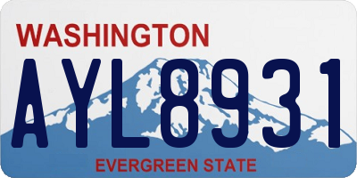 WA license plate AYL8931