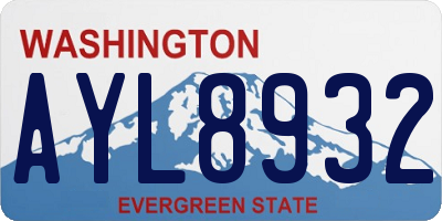 WA license plate AYL8932