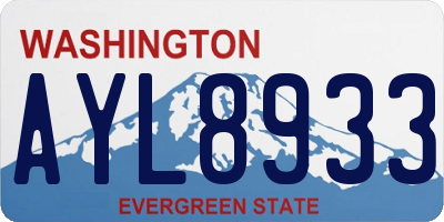 WA license plate AYL8933