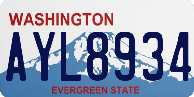WA license plate AYL8934