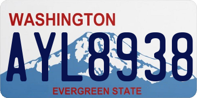 WA license plate AYL8938