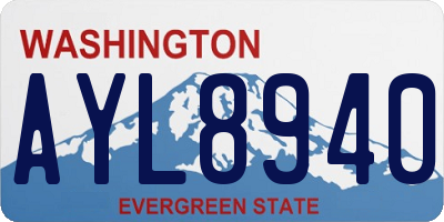 WA license plate AYL8940