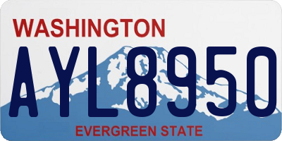 WA license plate AYL8950