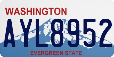 WA license plate AYL8952