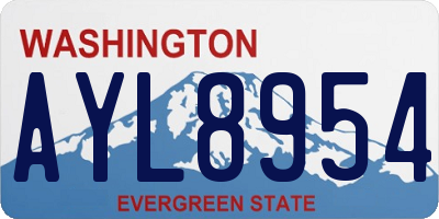 WA license plate AYL8954