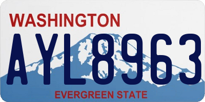 WA license plate AYL8963