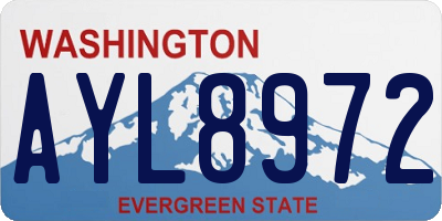 WA license plate AYL8972