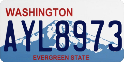 WA license plate AYL8973