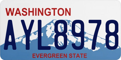 WA license plate AYL8978