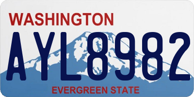 WA license plate AYL8982