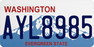 WA license plate AYL8985