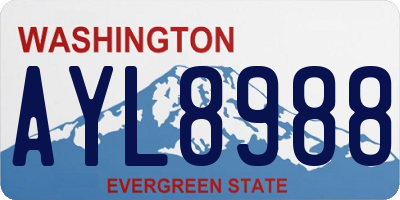 WA license plate AYL8988