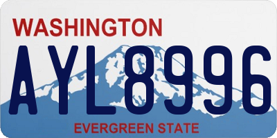 WA license plate AYL8996