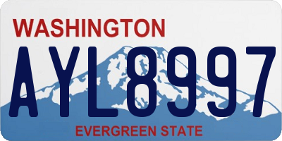 WA license plate AYL8997