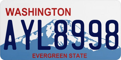 WA license plate AYL8998