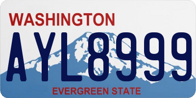 WA license plate AYL8999