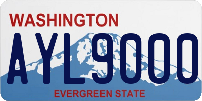WA license plate AYL9000