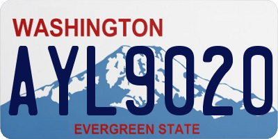 WA license plate AYL9020