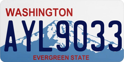 WA license plate AYL9033