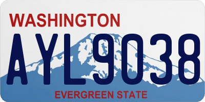 WA license plate AYL9038