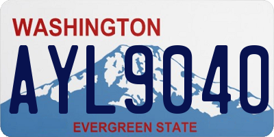 WA license plate AYL9040