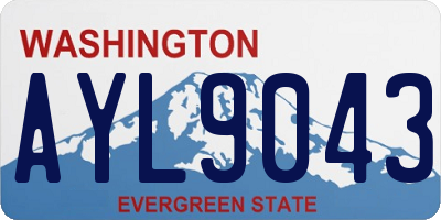 WA license plate AYL9043